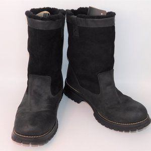 Bass Artic Leather Winter Boots Faux Fur Lining Size 11M Steel Toe